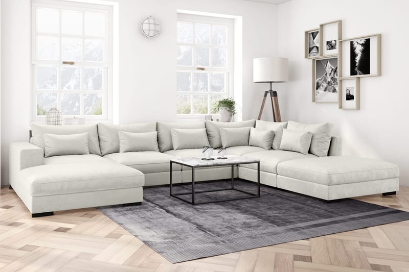 Dubai Hörnmodul Sammet Extra Djup - Vit - Möbler - Soffa - Modulsoffor - Hörnmodul