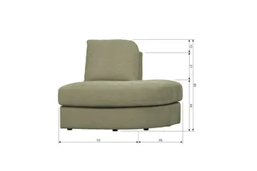 Kielstra Hörnmodul Höger - Grön - Möbler - Soffa - Modulsoffor - Hörnmodul