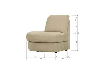 Kielstra Hörnmodul Vänster - Sand - Möbler - Soffa - Modulsoffor - Hörnmodul