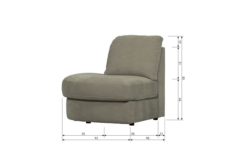 Kielstra Hörnmodul Vänster - Varmgrå - Möbler - Soffa - Modulsoffor - Hörnmodul