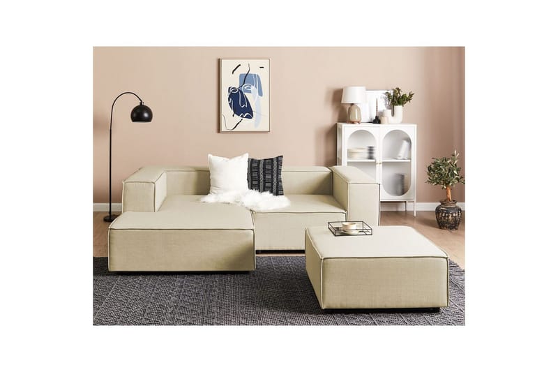 Hörnsoffa med fotpall Aprica - Möbler - Soffa - Modulsoffor - Komplett modulsoffa