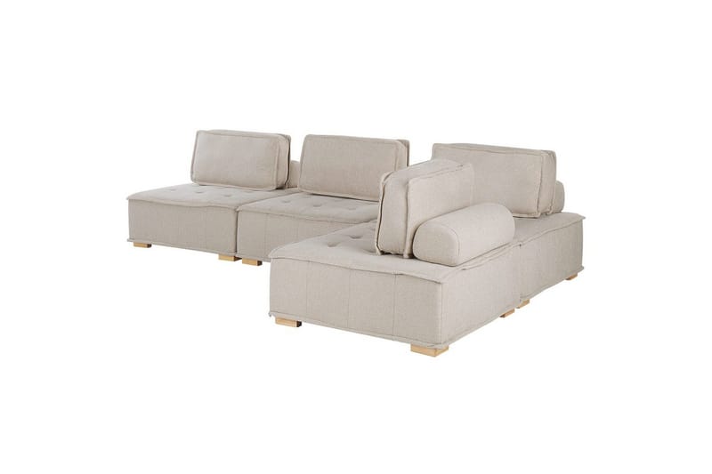 Hörnsoffa Tibro Beige/ljust trä - Beige/ljust trä - Möbler - Soffa - Modulsoffor - Komplett modulsoffa