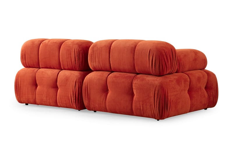 Belgin Bubblig divansoffa 2-sits med utfällbara armstöd och ryggstöd - Röd Manchester - Möbler - Soffa - Modulsoffor - Komplett modulsoffa