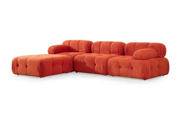 Belgin Bubblig Divansoffa 3-sits med utfällbara armstöd och ryggstöd - Röd - Möbler - Soffa - Modulsoffor - Komplett modulsoffa