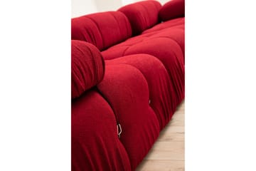 Belgin Mittmodul / Fåtölj 95 cm med fast ryggstöd och repdetaljer - Röd - Möbler - Soffa - Modulsoffor - Mittmodul