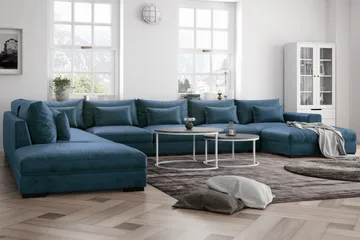Dubai Mittmodul Sammet Extra Djup - Blå - Möbler - Soffa - Modulsoffor - Mittmodul