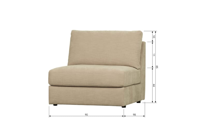 Kielstra Mittmodul - Sand - Möbler - Soffa - Modulsoffor - Mittmodul