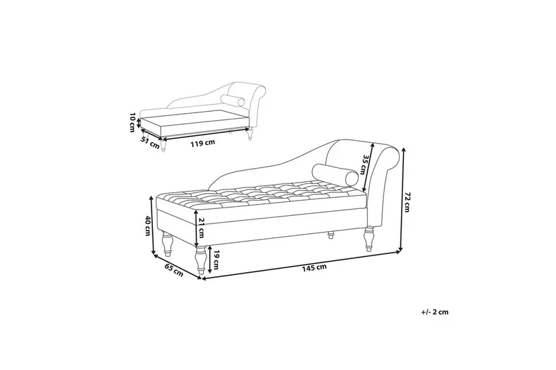 Schäslong Pessac Grå, Högervänd - Grå, Högervänd - Möbler - Soffa - Modulsoffor - Övriga moduler till modulsoffa