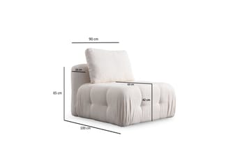 Yvara Mittmodul 90 cm - Vit - Möbler - Soffa - Modulsoffor - Mittmodul