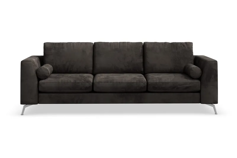 Ocean Lyx 3-sits Sammetssoffa - Mörkgrå - Möbler - Soffa - Sammetssoffa