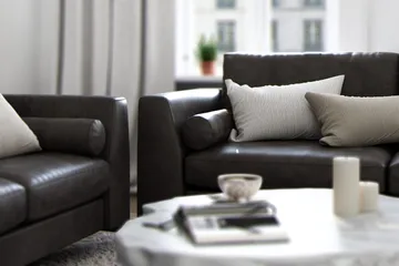 Ocean Lyx 3-sits Soffa i Konstläder - Mörkgrå - Möbler - Soffa - Skinnsoffor