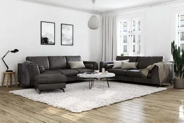 Ocean Lyx 3-sits Soffa i Konstläder - Mörkgrå - Möbler - Soffa - Skinnsoffor