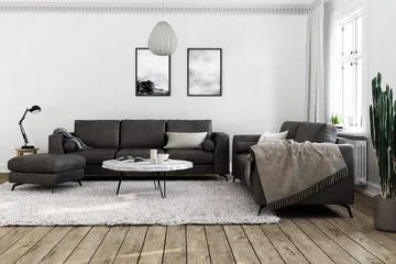 Ocean Lyx 3-sits Soffa i Konstläder - Mörkgrå - Möbler - Soffa - Skinnsoffor