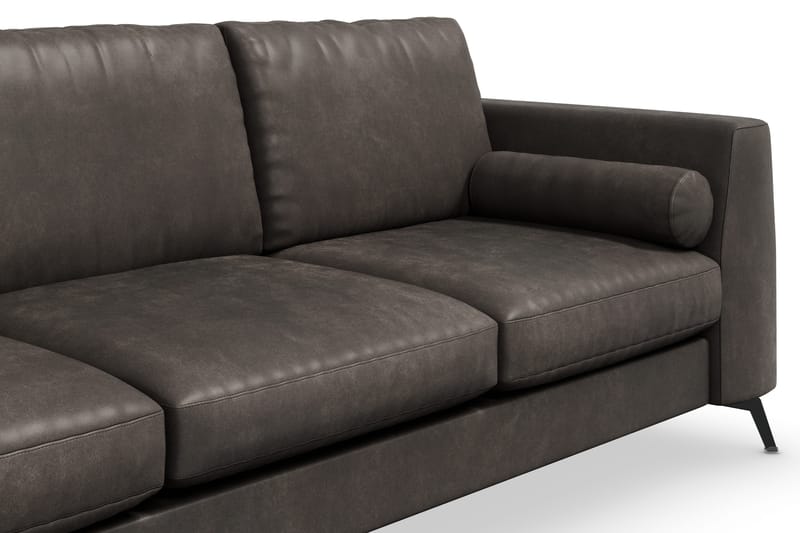 Ocean Lyx 3-sits Soffa i Konstläder - Mörkgrå - Möbler - Soffa - Skinnsoffor