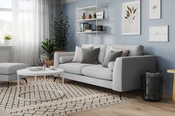 Ocean Lyx 3-sits Tygsoffa - Grå - Möbler - Soffa - 3 sits soffa