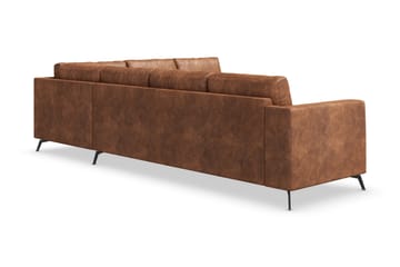 Ocean Lyx 5-sits Vändbar L-formad Hörnsoffa i Konstläder - Brun - Möbler - Soffa - Skinnsoffor