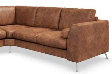 Ocean Lyx 5-sits Vändbar L-formad Hörnsoffa i Konstläder - Brun - Möbler - Soffa - Skinnsoffor