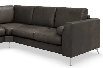 Ocean Lyx 5-sits Vändbar L-formad Hörnsoffa i Konstläder - Mörkgrå - Möbler - Soffa - Skinnsoffor