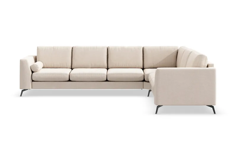 Ocean Lyx 5-sits Vändbar L-formad Hörnsoffa i Tyg - Beige - Möbler - Soffa - Hörnsoffa