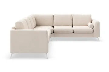 Ocean Lyx 5-sits Vändbar L-formad Hörnsoffa i Tyg - Beige - Möbler - Soffa - Hörnsoffa
