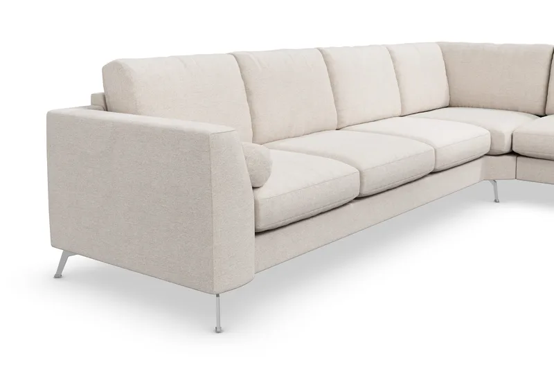 Ocean Lyx 5-sits Vändbar L-formad Hörnsoffa i Tyg - Beige - Möbler - Soffa - Hörnsoffa
