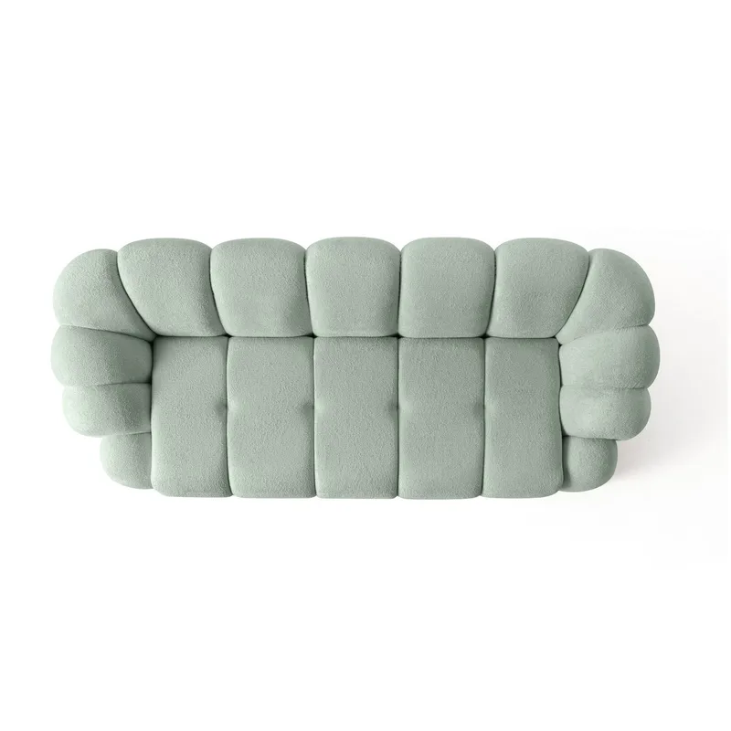 Octavio 3-sits Soffa Bubblig i Tyg - Turkos - Möbler - Soffa - 3 sits soffa