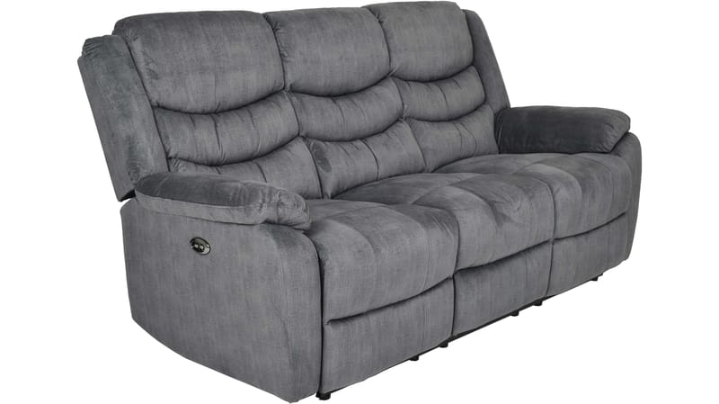 Olvani 3-sits Reclinersoffa i tyg elektrisk - Grå - Möbler - Soffa - 3 sits soffa