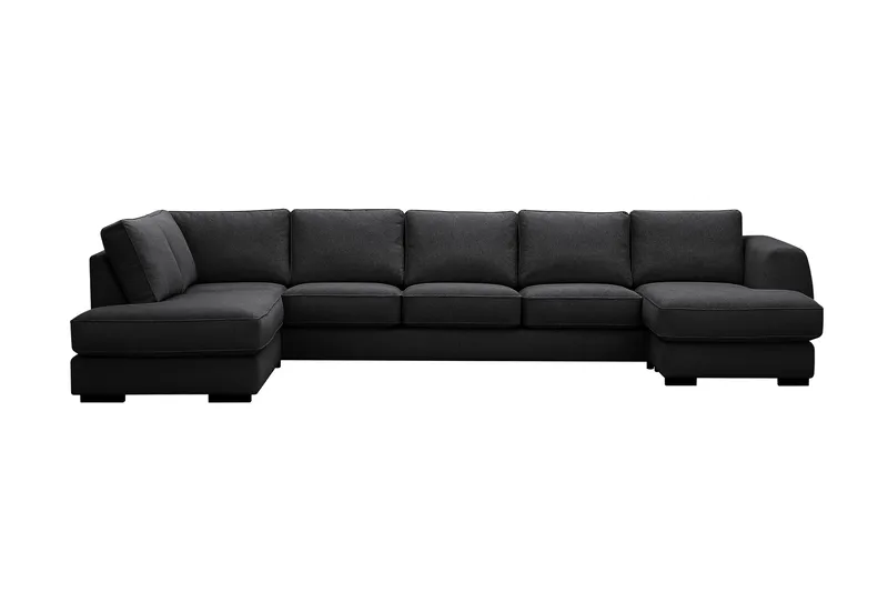Optus 6-sits U-soffa med Divan och schäslong höger - Svart - Möbler - Soffa - U-soffa