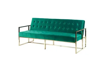 Ordsbo Soffa 3-sits - Guld/Grön - Möbler - Soffa - Sammetssoffa