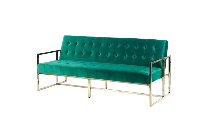 Ordsbo Soffa 3-sits - Guld/Grön - Möbler - Soffa - Sammetssoffa