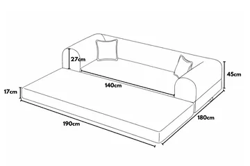 Pento 3-sits Bäddsoffa - Möbler - Soffa - Bäddsoffa