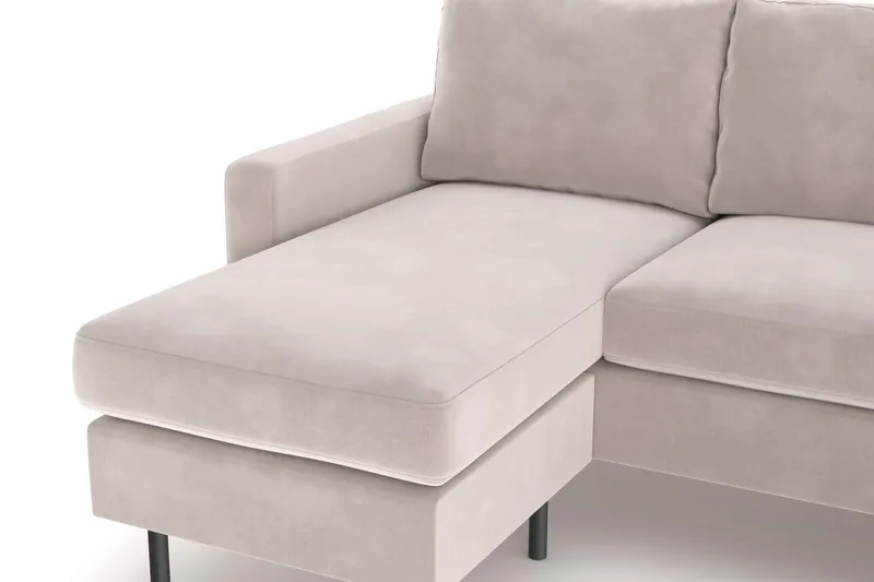 Peppe 4-sits Högervänd U-formad Soffa med Divan och Schäslong i Manchester - Beige - Möbler - Soffa - U-soffa