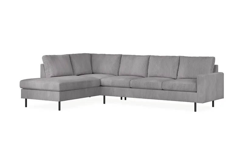 Peppe 4-sits Vänstervänd L-formad Schäslongsoffa i Manchester - Mörkgrå - Möbler - Soffa - Divansoffor & schäslongsoffa - 4 sits soffa med divan