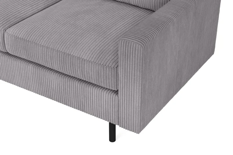 Peppe 4-sits Vänstervänd L-formad Schäslongsoffa i Manchester - Mörkgrå - Möbler - Soffa - Divansoffor & schäslongsoffa - 4 sits soffa med divan