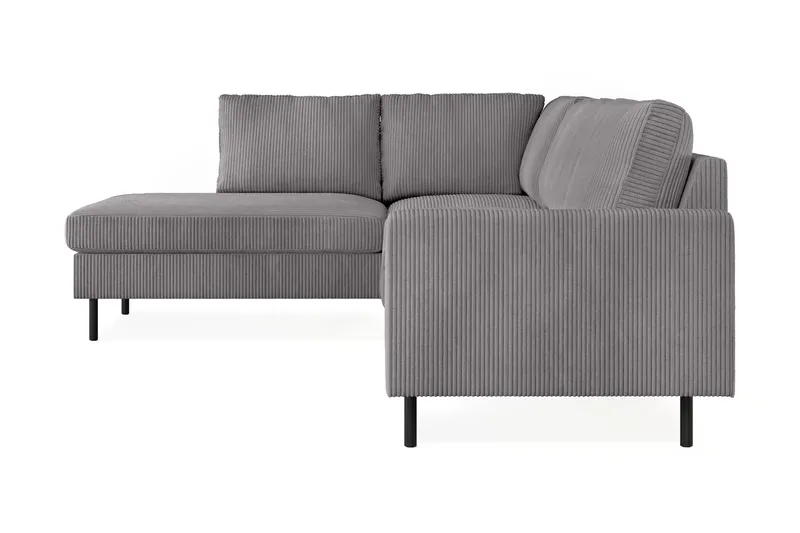 Peppe 4-sits Vänstervänd L-formad Schäslongsoffa i Manchester - Mörkgrå - Möbler - Soffa - Divansoffor & schäslongsoffa - 4 sits soffa med divan