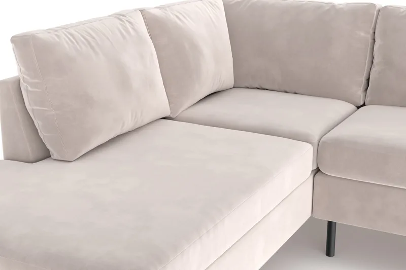Peppe 4-sits Vänstervänd L-formad Schäslongsoffa i Manchester - Beige - Möbler - Soffa - Divansoffor & schäslongsoffa