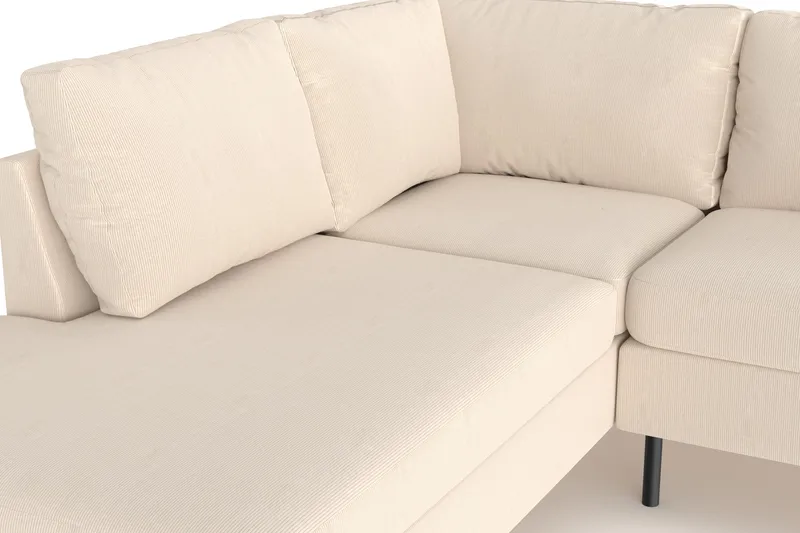 Peppe 4-sits Vänstervänd L-formad Schäslongsoffa i Manchester - Greige - Möbler - Soffa - Divansoffor & schäslongsoffa