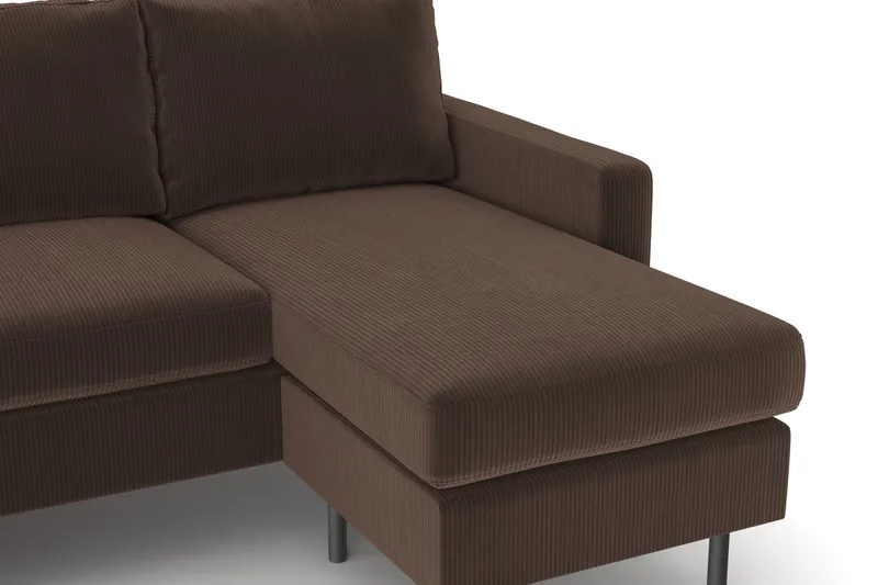 Peppe 4-sits Vänstervänd U-formad Soffa med Divan och Schäslong i Manchester - Brun - Möbler - Soffa - U-soffa
