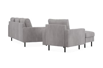 Peppe Soffgrupp 3-sits Soffa + Fåtölj + Fotpall i Manchester - Grå - Möbler - Soffa - Soffgrupp