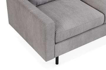 Peppe Soffgrupp 3-sits Soffa + Fåtölj + Fotpall i Manchester - Grå - Möbler - Soffa - Soffgrupp