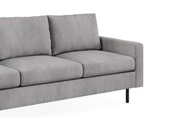 Peppe Soffgrupp 3-sits Soffa + Fåtölj + Fotpall i Manchester - Grå - Möbler - Soffa - Soffgrupp