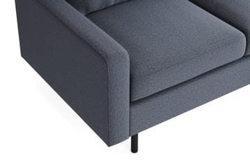Peppe Soffgrupp 3-sits Vändbar L-formad Divansoffa + Fåtölj + Fotpall i Tyg - Mörkgrå - Möbler - Soffa - Soffgrupp