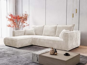 Puente 4-sits Soffa med divan - beige - Möbler - Soffa - Divansoffor & schäslongsoffa