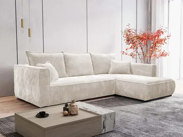 Puente 4-sits Soffa med divan - beige - Möbler - Soffa - Divansoffor & schäslongsoffa