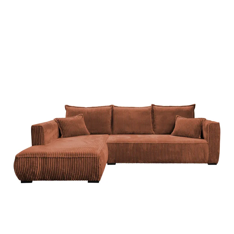 Puente 4-sits Soffa med divan - rostbrun - Möbler - Soffa - Divansoffor & schäslongsoffa