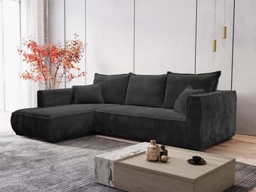 Puente 4-sits Soffa med divan - svart - Möbler - Soffa - Divansoffor & schäslongsoffa