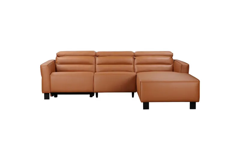 Reclinersoffa med hörn Loft24 Carpari Reclinersoffa 3-sits Brown Right-faced Artificial leather