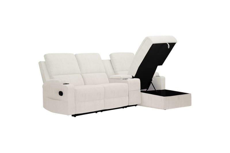 Reclinersoffa med hörn Loft24 Dallas Reclinersoffa 3-sits Vit Höger - Möbler - Soffa - Biosoffa & reclinersoffa
