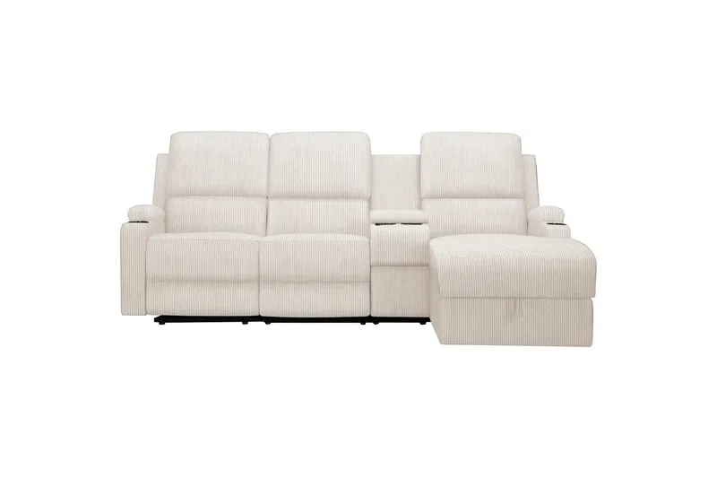 Reclinersoffa med hörn Loft24 Dallas Reclinersoffa 3-sits Vit Höger