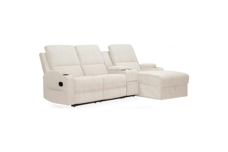 Reclinersoffa med hörn Loft24 Dallas Reclinersoffa 3-sits Vit Höger - Möbler - Soffa - Biosoffa & reclinersoffa
